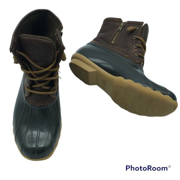 SPERRY Saltwater Leather Waterproof Duck Boots Sz 7 - Picture 4 of 9
